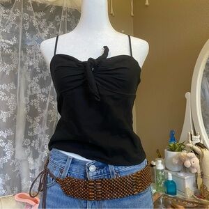 Brandy Melville Black Camisole with Knot Detail